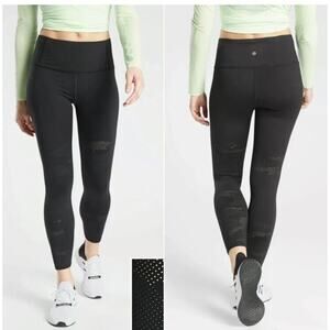 Athleta Persistence Laser Cut 7/8 Tight Black Athletic Leggings XS